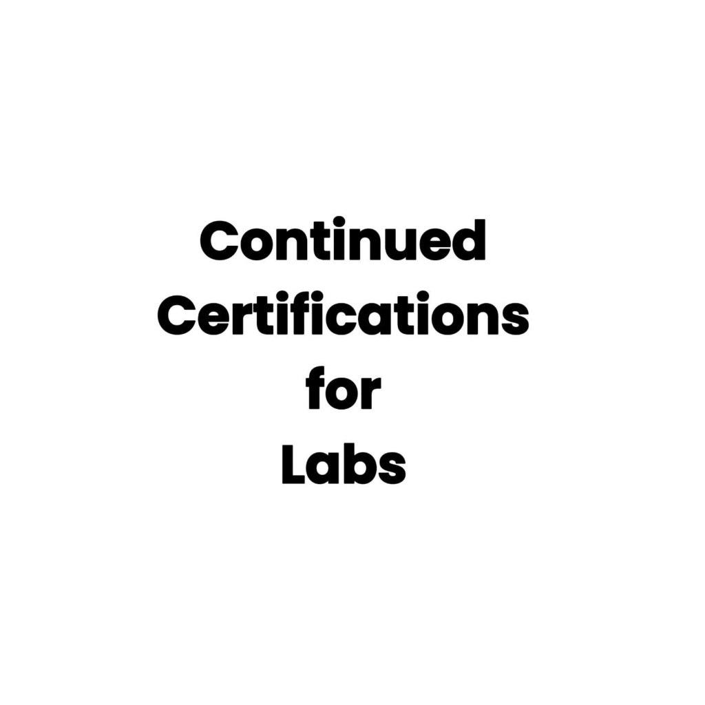 on going certification for labs test